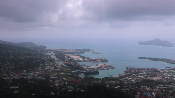 View Of Mahe Island In Fog