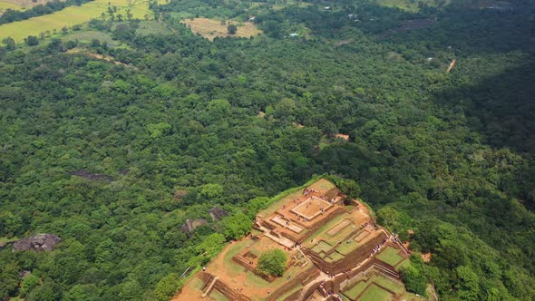 Aerial view of Sigiriya Lion's Rock, Sri Lanka.