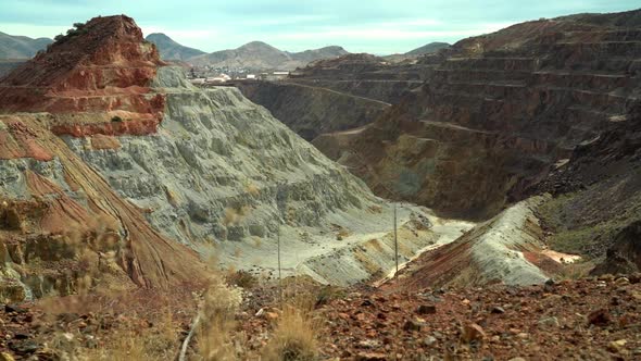 The Lavender Pit Mine, Bisbee, Arizona. The upper section, an open copper pit mine.