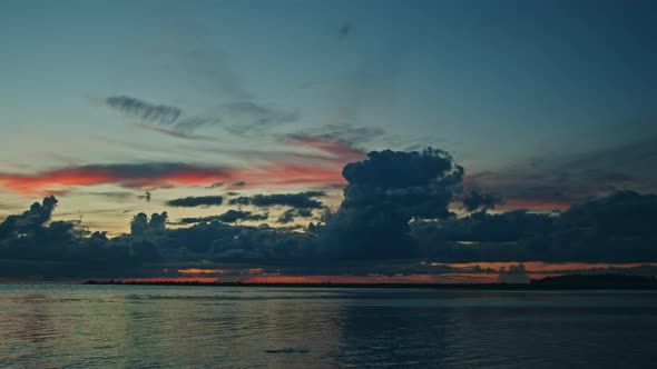 Time Lapse of Dark Sunset Clouds Majestic Sunset or Sunrise Seascape Cloudscape Sky and Clouds