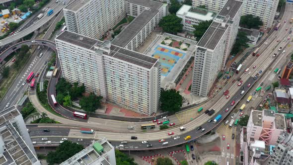 Top view of Hong Kong city