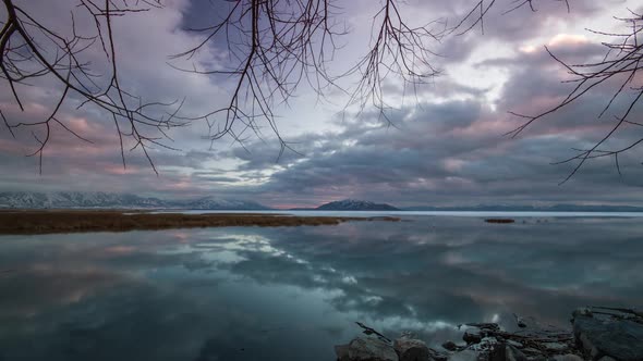 Time-lapse during sunset on Utah Lake.