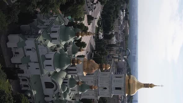 St. Andrew's Church at dawn. Kyiv Vertical video