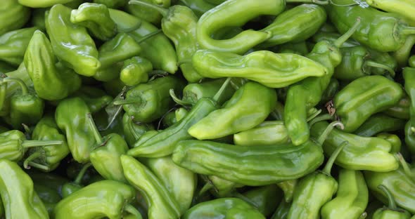 Bunch of Green Hot Chili Peppers