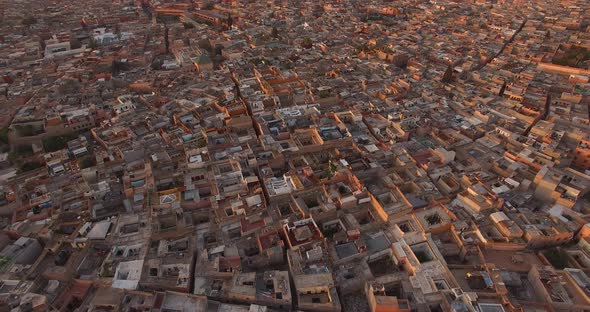 AERIAL: Old medina in Marrakech