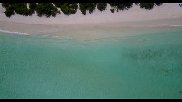 Aerial drone shot abstract of marine sea view beach adventure by blue green water and white sand bac