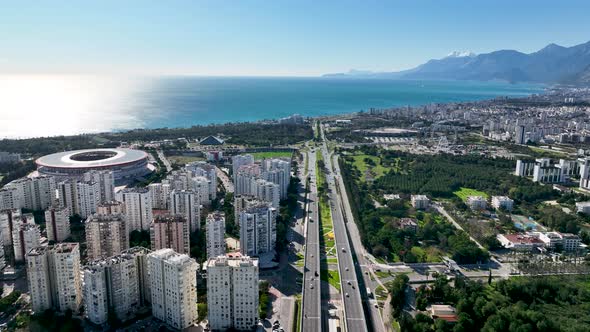 Panoramic Antalya Turkey Aerıal Vıew 4 K