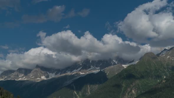 Clouds Move Over the European Alps