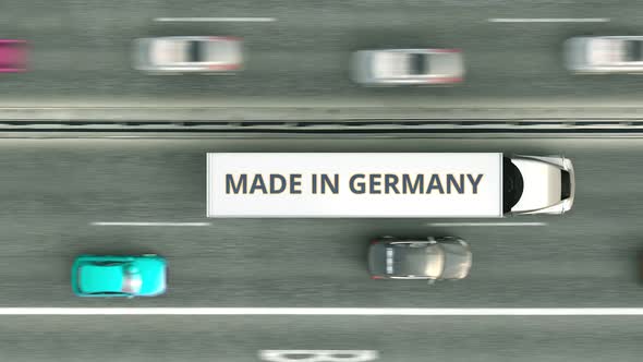 Semitrailer Trucks with MADE IN GERMANY Text alt