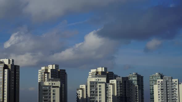 Movement Of Clouds Above Buildings