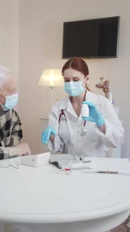 The Doctor Offers an Elderly Patient New Medicines