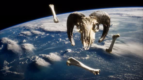 Rams Skull with Bones at Earth Orbit