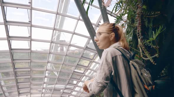 Female Traveler With Backpack