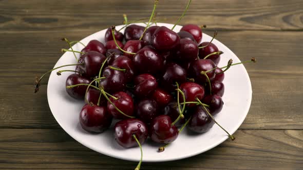 Berries the Cherries in a White Plate