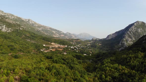 Aerial View Town By the Adriatic Sea in Montenegro