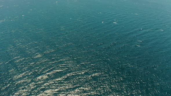 Blue Surface of the Sea Top View