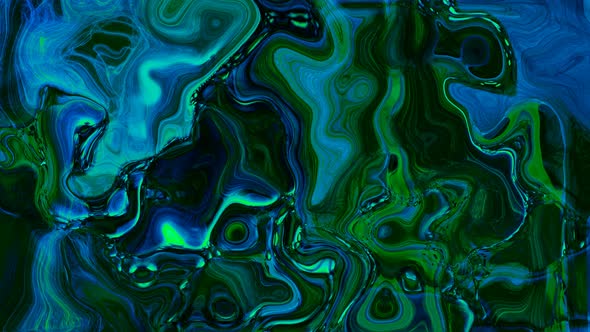 Abstract water liquid animation, Aqua Black Green Color Shiny Water Marble liquid Effect