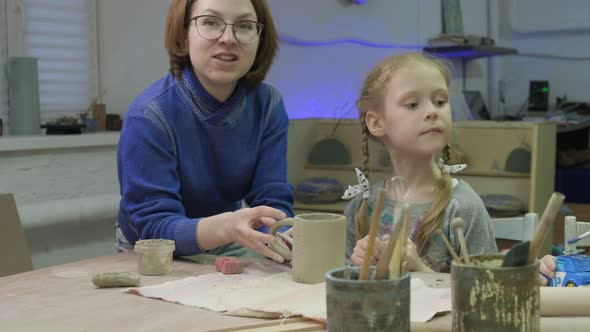 Children's Master Class in Clay Modeling. Ceramic Workshop