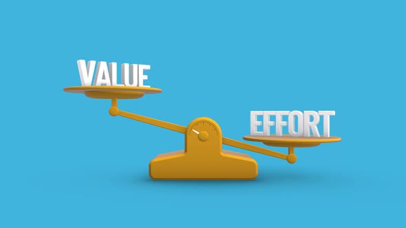 Value vs Effort Balance Weighing Scale Looping Animation