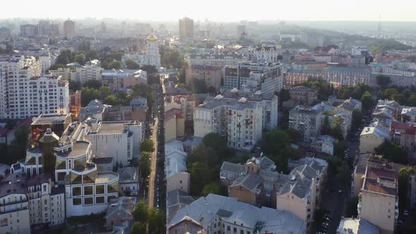 Aerial Top View of Urban Cityscape in the Summer