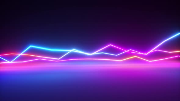 Bright Colorful Glowing Neon Lines