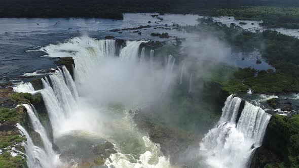 Nature landscape of Iguazu Falls, South America. Summer travel.