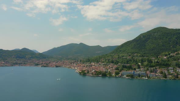 Aerial Landscape of Garda Lake Italy at Salò