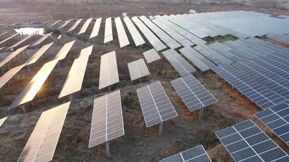 Solar power station in montain