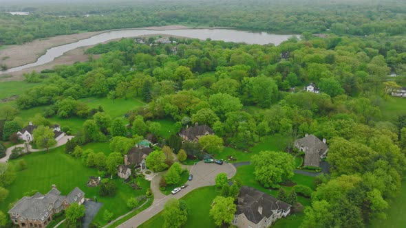 American Countryside Village Fields Landscape