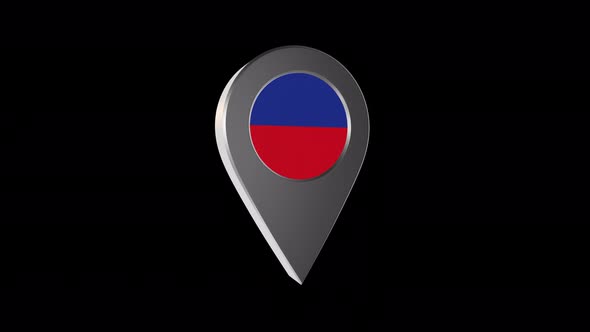 3d Animation Map Navigation Pointer With   Flag Of Gliwice  (Poland) With Alpha Channel - 4K