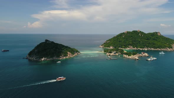 4k Aerial View of Koh Nang Yuan