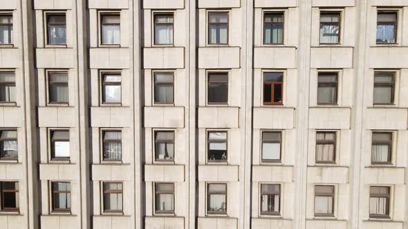 Many Windows of a Building Built in the Style of the Former USSR