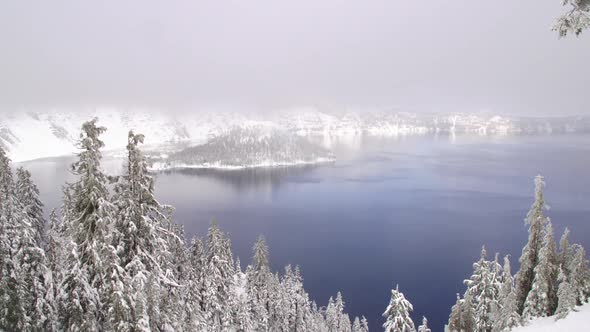 Crater Lake National Park in Winter