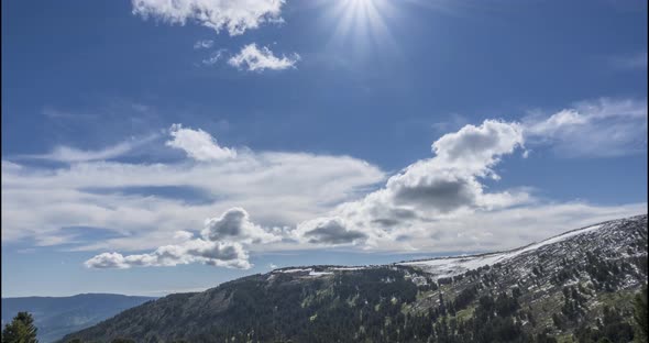 Time Lapse of Cloudscape Behind of the Mountains Top