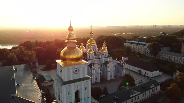 St. Michael's Golden-Domed Monastery in Kyiv, Ukraine. Aerial View