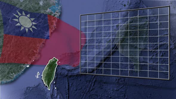 Taiwan Flag And Map Animation