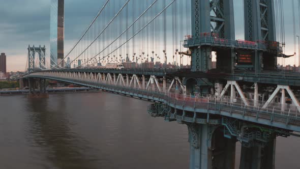 Aerial View of Manhattan Bridge Structure