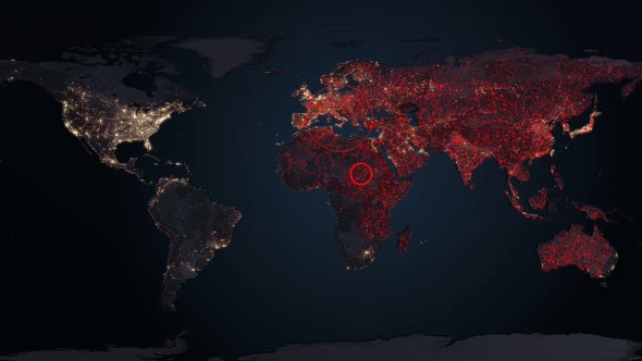 Corona Virus Map Disease Spreading