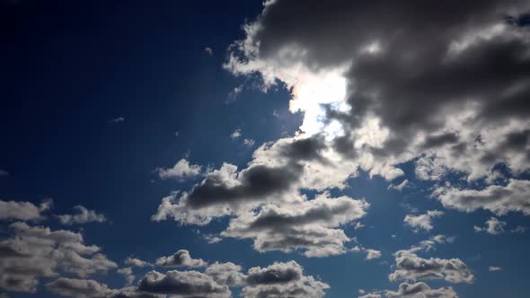 Fluffy Gray Clouds Time Lapse Sky