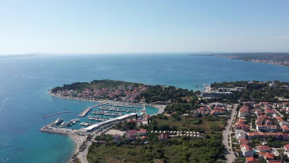 Drone Footage Aerial View of Zadar Marina Croatia