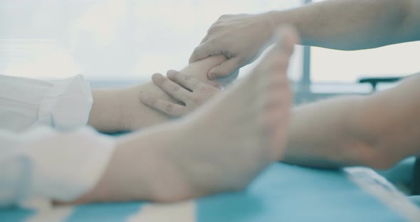 Medical reflexology treatment in a hospital