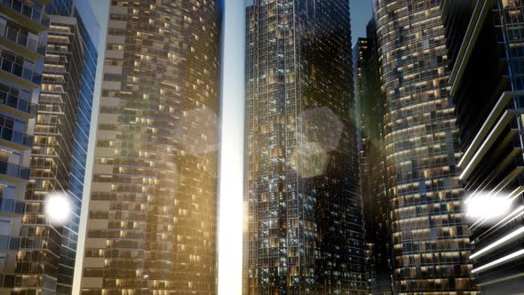 City Skyscrapers at Sunset alt