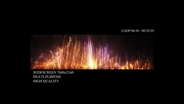 Firework Glow Sparks -  Widescreen Particles Background