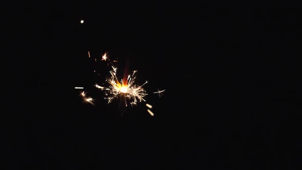 Closeup of Firework Sparkler Burning