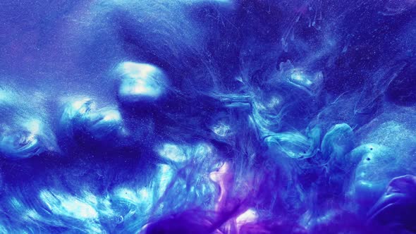 Paint Splash in Water Blue Purple Explosion