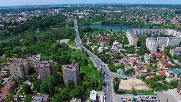 View of urban landscape. Skyline of urban architectural landscape