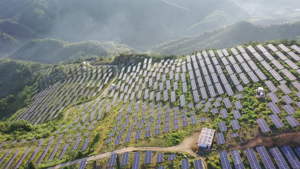 Solar power station in montain