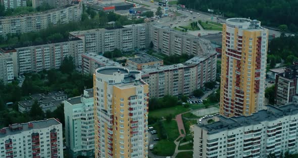 Aerial view of the city