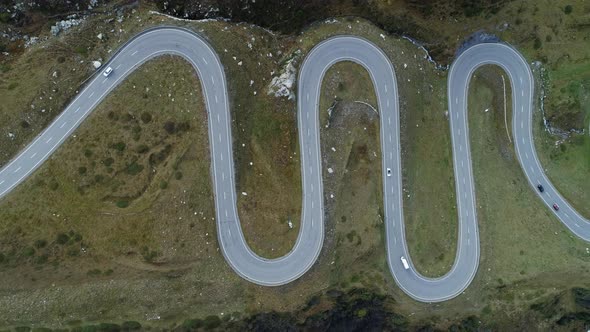 Aerial View of Julier Pass, Grisons, Switzerland