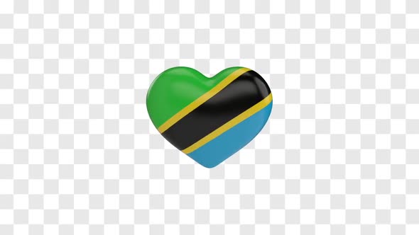 Tanzania Flag on a Rotating 3D Heart